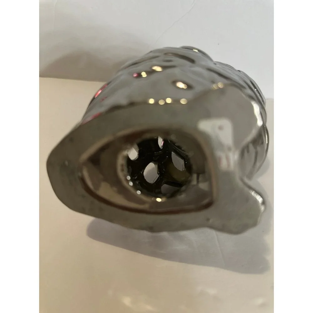 Owl‎ Floral Container Tea light holder 5 inches tall White Cute 99intl